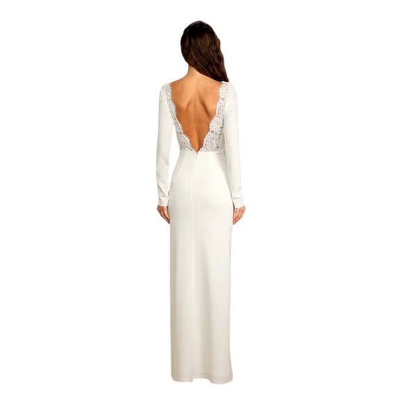 NEW Lulus Romantic Moments White Lace Long Sleeve Maxi Dress - Picture 1 of 8